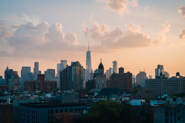 View of Midtown at sunset, in Manhattan, New York City