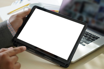 Mock up  Digital tablet computer with isolated screen