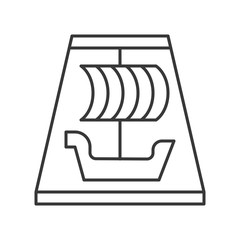 Viking ship rides vector icon, amusement park related line style