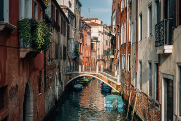 Fototapeta na wymiar A canal in Dorsoduro, Venice, Italy.