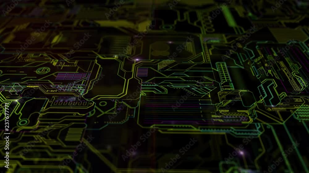 Poster 3d abstract complex technology background. high detailed elements in 3d space with depth of field ef