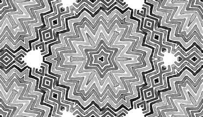 Black and white Geometric Watercolor. Creative Sea