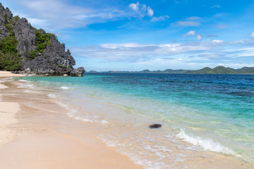 beautiful white beach at Black Island , Coron, Palawan