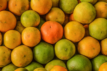 many fresh tangerines