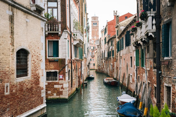 Fototapeta na wymiar A canal in Venice, Italy