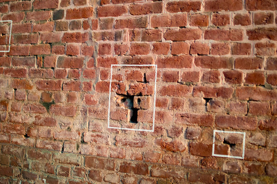 Wall of the building in Amristsar jallianwala bagh