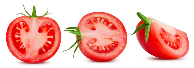Naklejka premium Tomatoes isolated on white