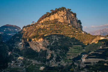 View of mountains in Amalfi, Campania, Italy