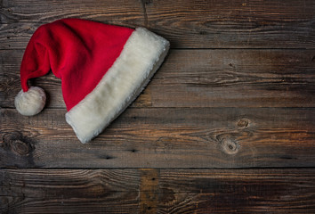 Obraz na płótnie Canvas Santa Claus hat , Christmas , New Year, copy space