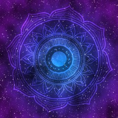 Abstract mandala sky illustration design background