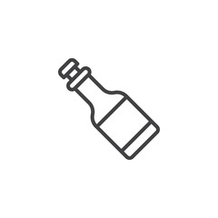 Champagne bottle outline icon. linear style sign for mobile concept and web design. Bottle with cork simple line vector icon. Symbol, logo illustration. Pixel perfect vector graphics