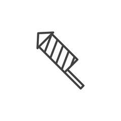 Firework rocket outline icon. linear style sign for mobile concept and web design. Fire cracker simple line vector icon. Symbol, logo illustration. Pixel perfect vector graphics