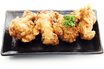 Fried Chicken on Black Plate