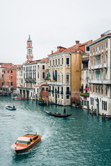 Fototapeta na wymiar View of the Grand Canal from the Rialto Bridge, in Venice, Italy