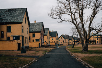 Houses and road at Fort Hancock, at Gateway National Recreation Area in Sandy Hook, New Jersey.