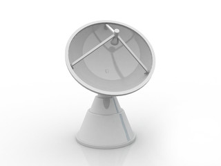 Satellite Dish and spaceship, 3d rendering
