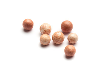 Cosmetics blush ball isolated on white