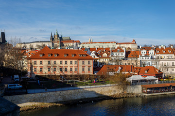 Naklejka na ściany i meble Cathedral and Prague castle, Czech Republic