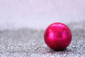 christmas ball on white sparkling background
