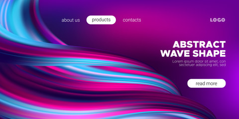 Abstract Wave Poster with Colorful Brush Strokes.