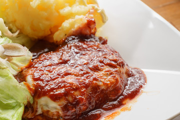 Handmade hamburger steak