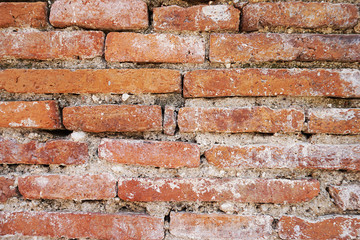 Close up  Antiques Red brick wall.