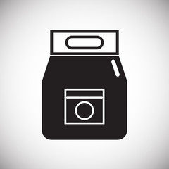 automatic washing machine powder icon on white background for graphic and web design, Modern simple vector sign. Internet concept. Trendy symbol for website design web button or mobile app