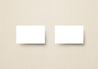 Business card mock-up template pastel neutral sand fashion pattern background