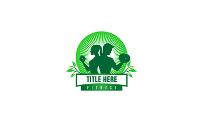 Green fitness - nature workout logo