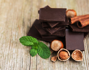 Chocolate with hazelnuts