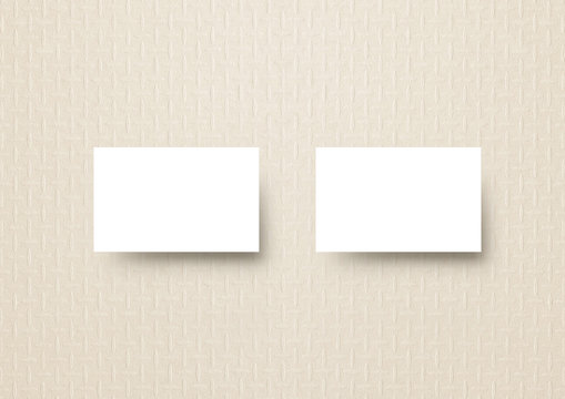 Business card mock-up template pastel neutral sand fashion pattern background
