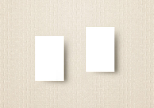 Business card mock-up template pastel neutral sand fashion pattern background