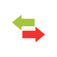 left, right arrow, switch button icon vector