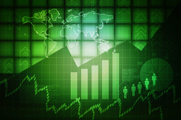 2d rendering Stock market online business concept. business Graph 