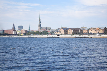 Riga, view of the old city from the water