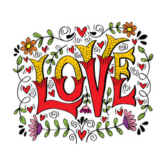 Love hand drawn lettering. hand drawn illustration