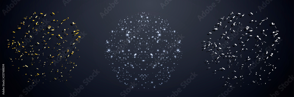 Poster bright colorful vector confetti isolated on black background