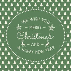 Merry Christmas - background with Christmas trees. Vector.