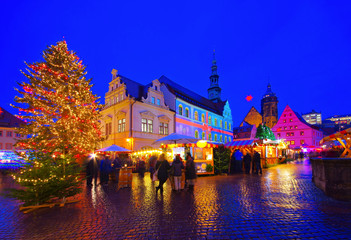 Pirna Weihnachtsmarkt am Abend - Pirna christmas market at night