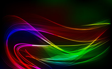 Abstract design-bright wave isolated on dark background.