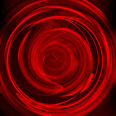 Abstract background-red colored abstract twisted shape. Computer generated 3d illustration, technology concept.