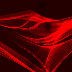 Abstract red waves on the dark background.