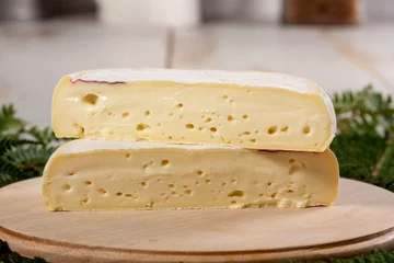 Plexiglas foto achterwand closeup of french cheese reblochon, Savoie product © Philipimage