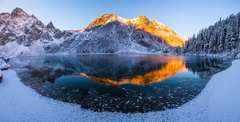 Winter mountain panoramic landscape