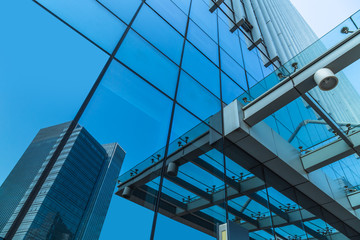 Obraz premium Close-Up of Modern Office Buildings in city of China.
