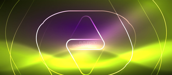 Color shiny neon lights background with abstract lines