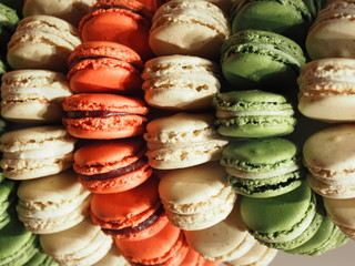Macaron cookies in France