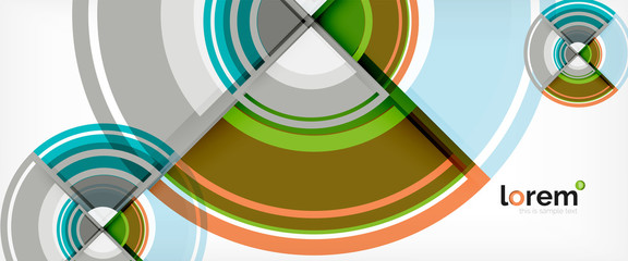 Obraz premium Modern geometric circles abstract background, colorful round shapes with shadow effects