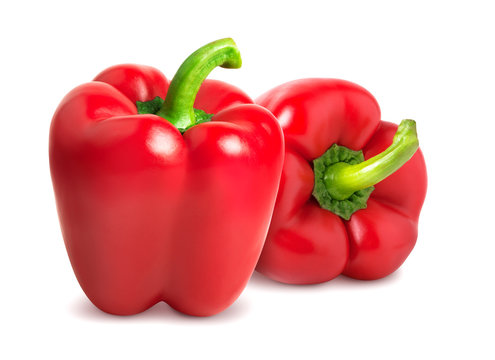 Two bell peppers isolated