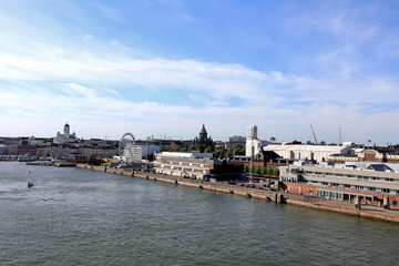 Fototapeta premium Helsinki, Finland, cityscape from the port.